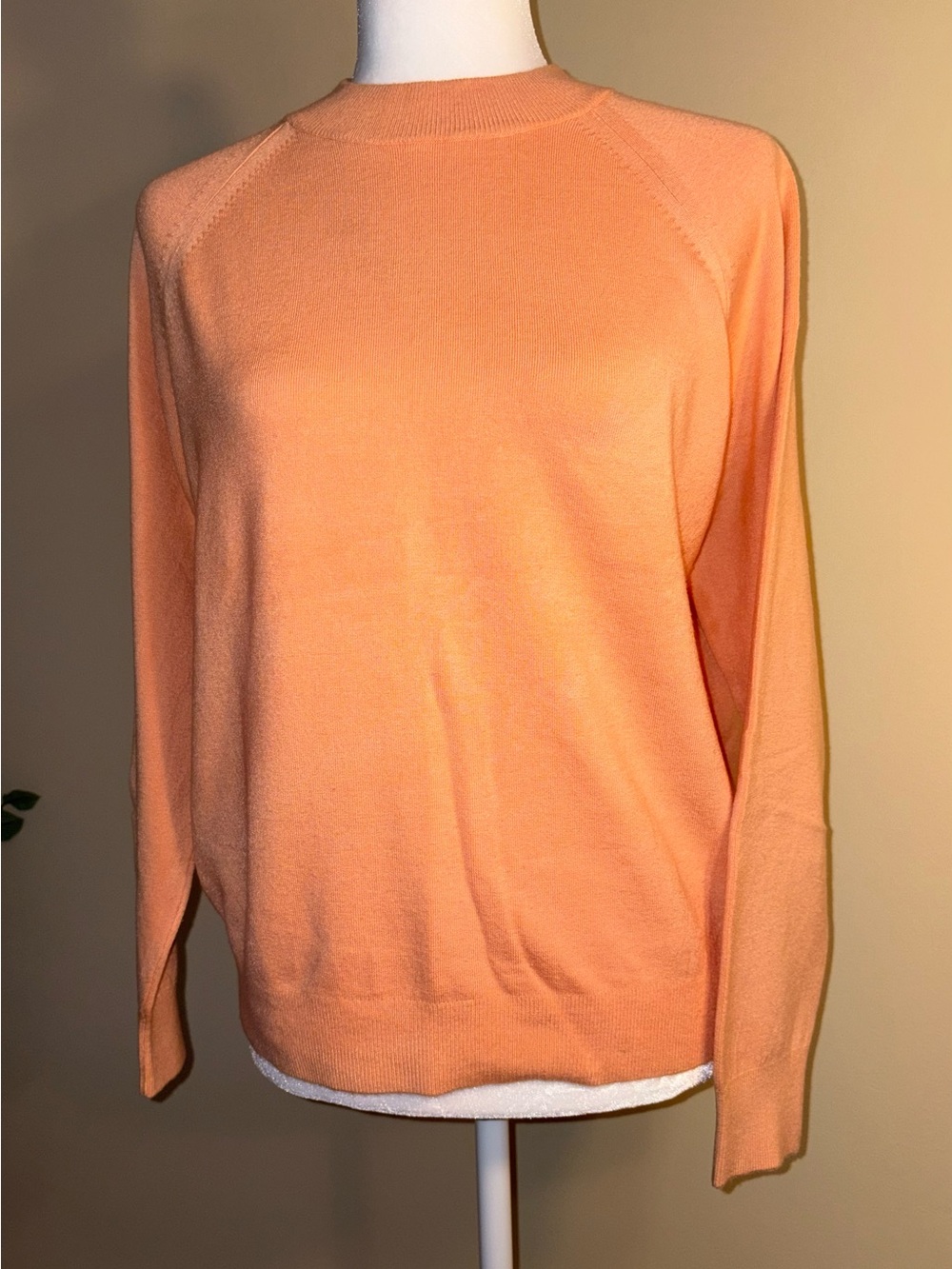 VGUC Sweater: Pullover, Crew Neck, Sherbet Orange, Vintage Soho Lady New York